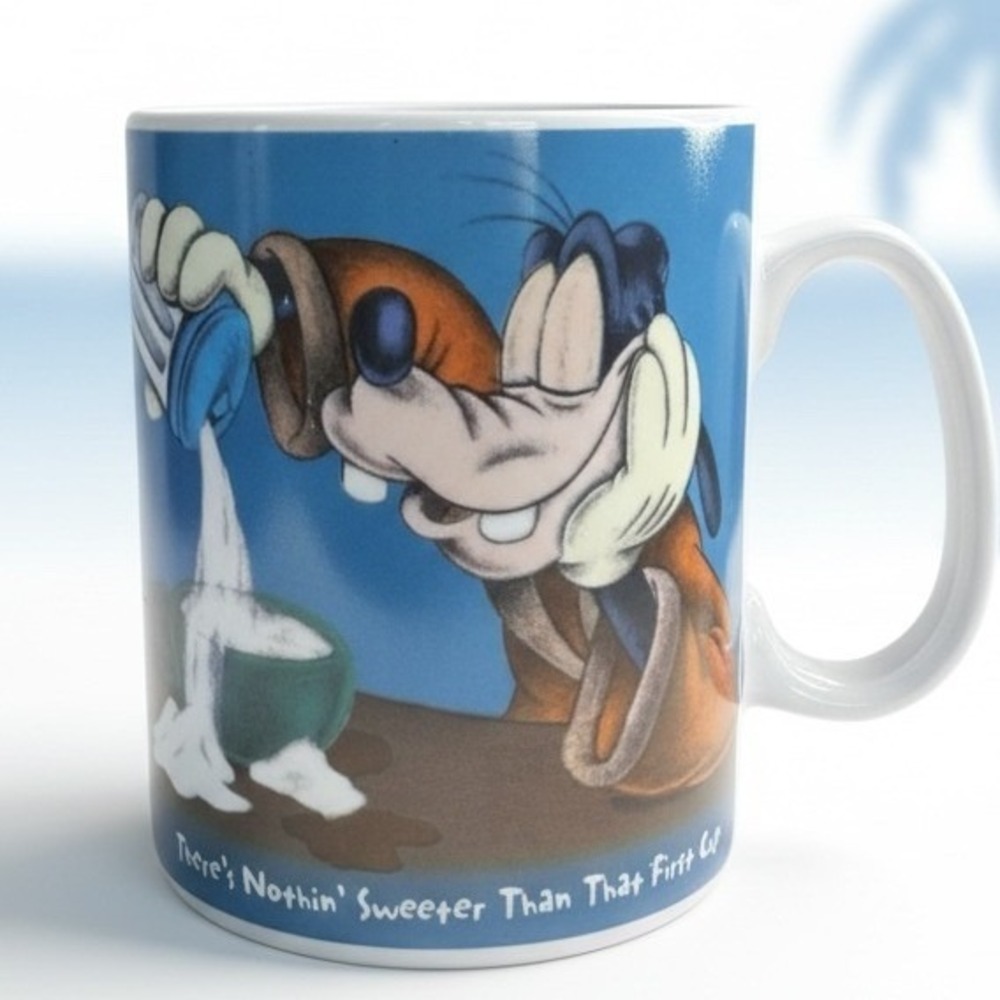 Disney Goofy Coffee Mug Theres Nothin Sweeter Than That First Cup 5" x 4"